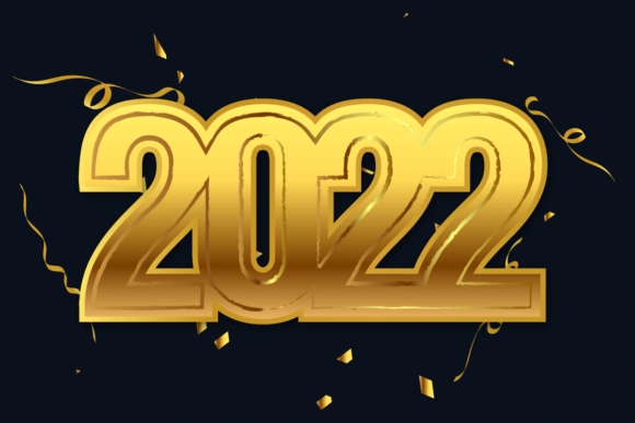 2022 Golden Text Clip Art with Confetti Review