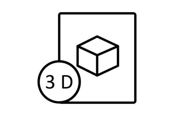 3D File Line Icon Design for Modern Graphics and Icons