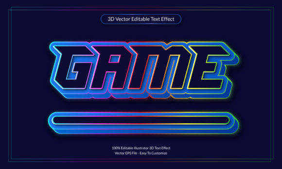 3D Game Editable Text Effect Design for Graphics and Graphic Templates
