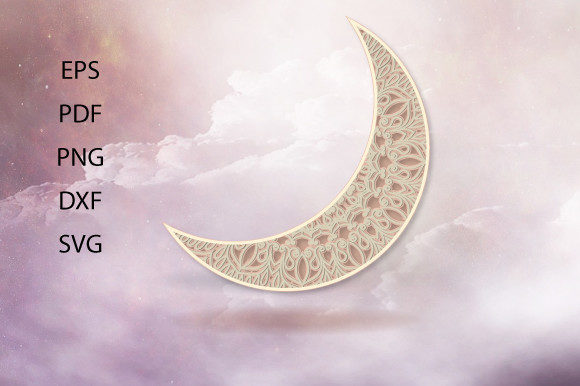 3d Luxurious Moon Floral Layer Design23 Graphics for Crafts