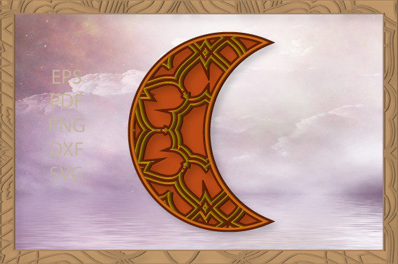 3d Luxurious Moon Layer Mandala Design28 for Graphics and Crafts