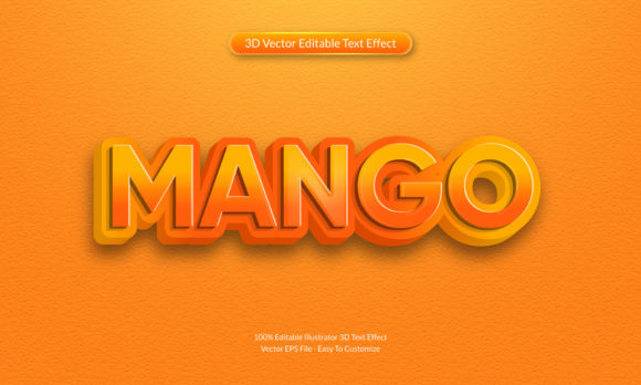 3D Mango Editable Text Effect Design for Graphics