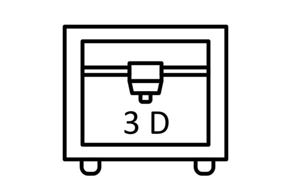 3D Printing Line Icon Design for Modern Graphics