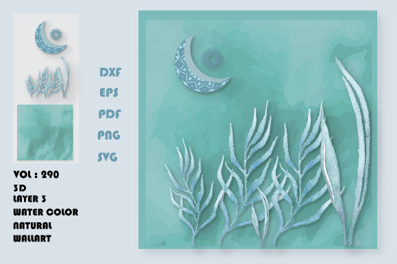 3D Watercolor Layer Natural Wall Art for Graphics