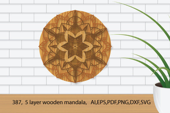 3D Wooden Texture Modern Layer Mandala Graphics for Crafts