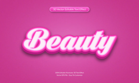 Beauty 3D Editable Text Effect Design for Graphics and Brand Identity