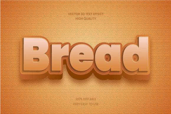 Bread 3D Text Effect Graphic for Layer Styles and Graphics
