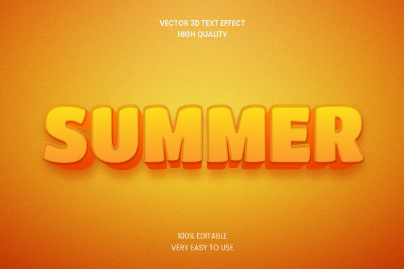 C Summer 3D Text Effect Graphic for Graphics and Layer Styles