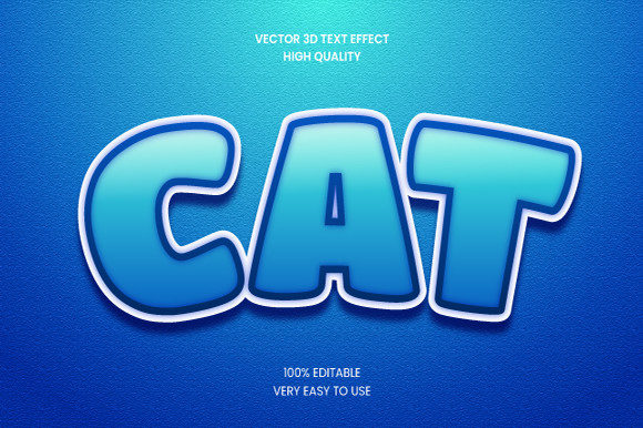 Cat 3d Text Effect Mockup Graphic for Graphics & Layer Styles