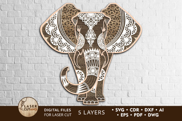 Elephant Vector Files for Laser Cutting