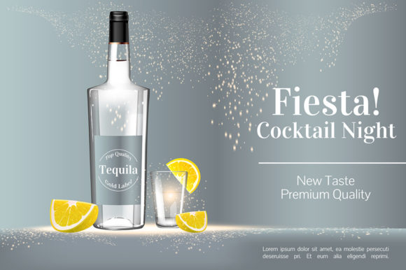 Fiesta Cocktail Night Realistic Vector Graphics for Branding
