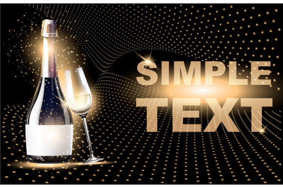 Gold Wine Realistic Vector Product Ads for Graphics and Crafts