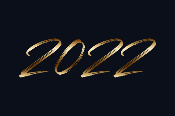 Golden 2022 Brush Calligraphy Font Style Graphics for Creators