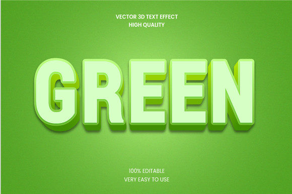 Green 3d Text Effect Mockup Graphic for Graphics & Layer Styles