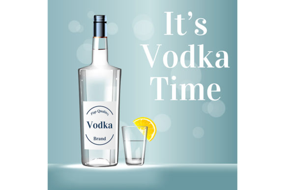 It s Vodka Time Realistic Vector Product for Graphics and Graphic Templates