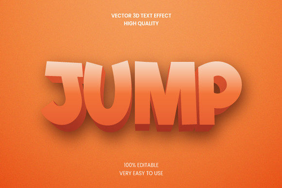 Jump 3d Text Effect Mockup Graphic Review