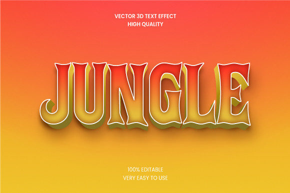 Jungle 3d Text Effect Mockup Graphic for Graphics and Layer Styles