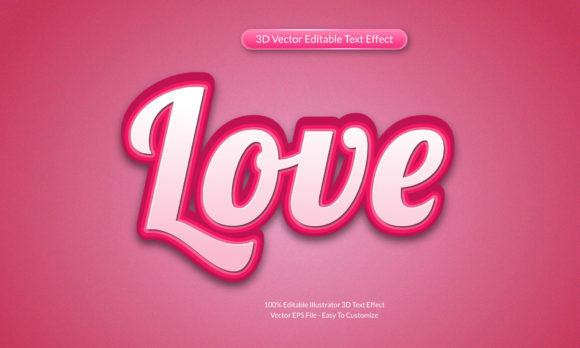 Love 3D Editable Text Effect Design: A Review for Graphics and Graphic Templates