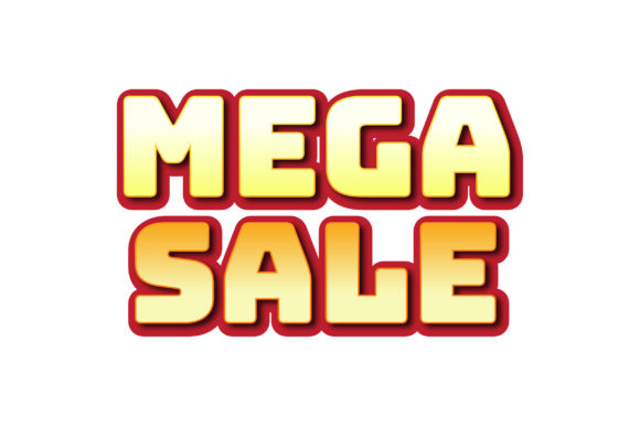 Mega Sale Offer Text with 3d Effect for Graphics and Graphic Templates
