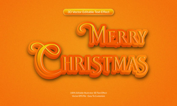 Merry Christmas 3D Editable Text Effect: Premium Graphics for Local Branding