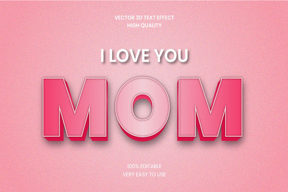 Mom 3d Text Effect Mockup Graphic for Layer Styles