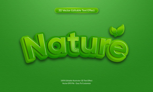 Nature 3D Editable Text Effect Design for Graphics & Graphic Templates