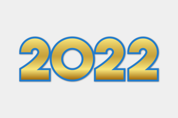 New Year 2022 Golden Text Clip Art for Graphics and Graphic Templates