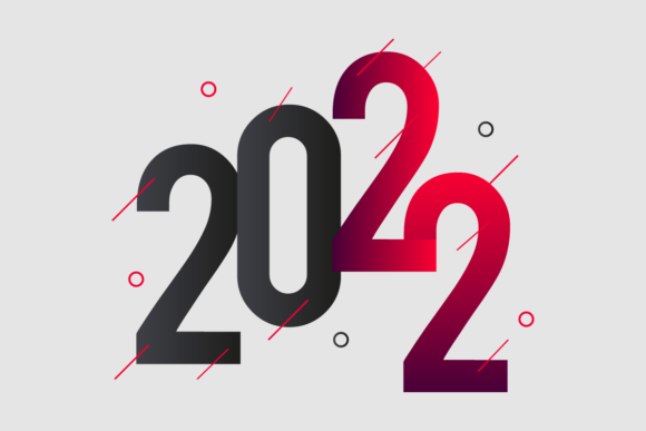 New Year 2022 Lettering Typography for Graphics and Graphic Templates