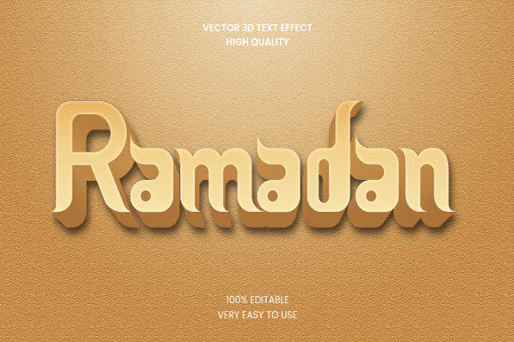 Ramadan 3D Text Effect Graphic Template for Graphics & Layer Styles