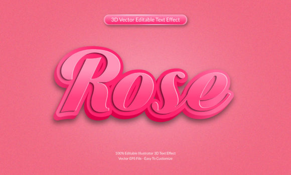 Rose 3D Editable Ttext Effect Design for Graphics and Graphic Templates