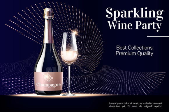Sparkling Wine Party Realistic Vector: An Embroidery Review