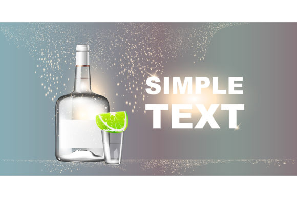 Tequila Realistic Vector Product Ads for Graphics and Crafts