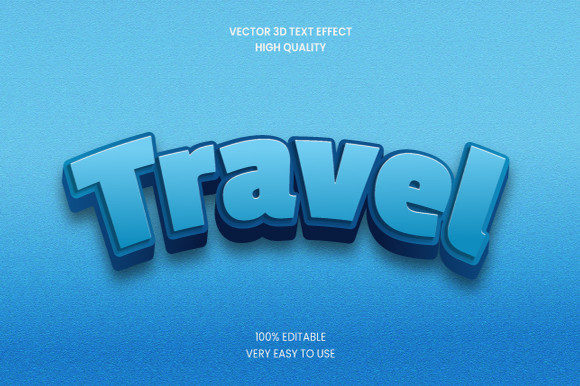 Travel 3d Text Effect Mockup Graphic for Graphics & Layer Styles