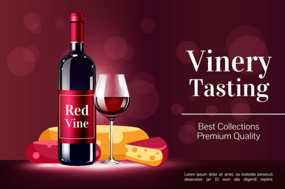 Winery Tasting Realistic Vector Product for Graphics